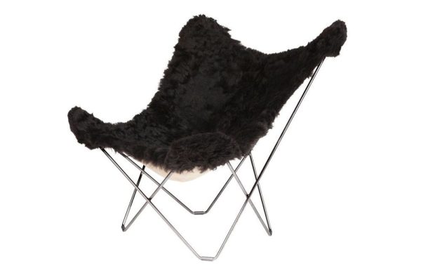 Cuero Mariposa vacht kort, chroom frame