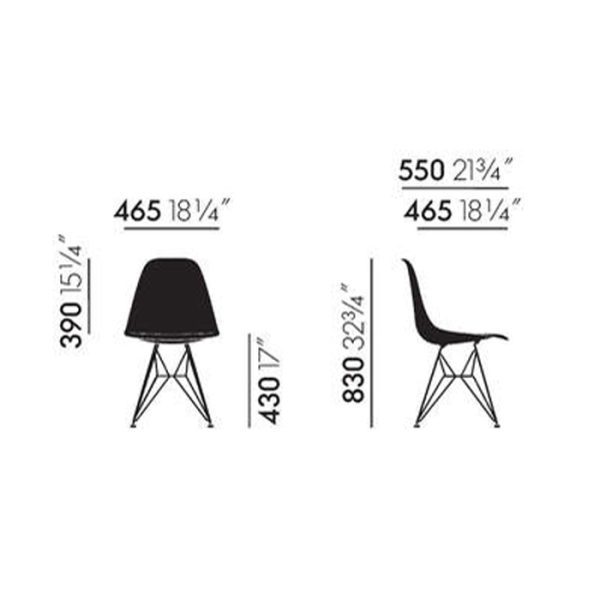 Vitra DSR Stoel met zwart onderstel - Afbeelding 2