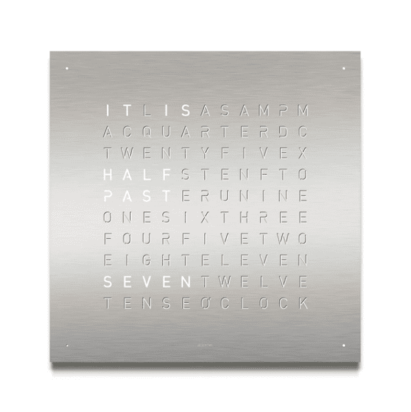 Qlocktwo klok Stainless Steel