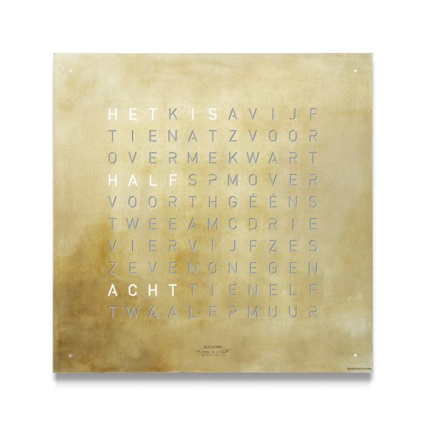 Qlocktwo klok Creators Edition Silver & Gold