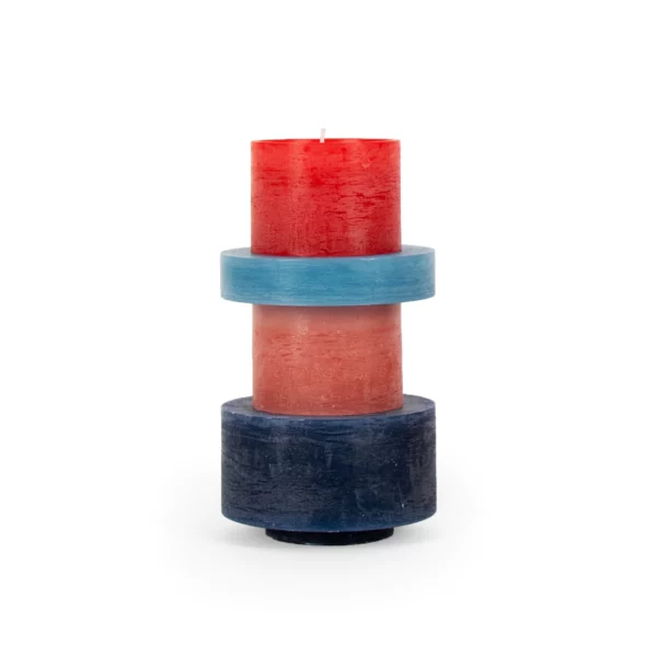 Candle Stack 04 red & blue