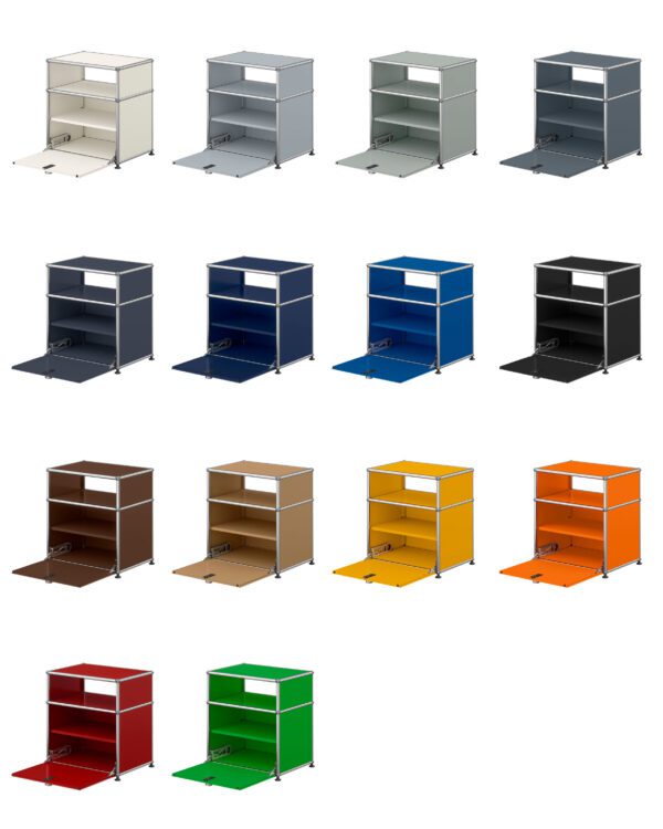USM Haller Selection Nachtkastje met open module en klep (divider shelf) - Afbeelding 3