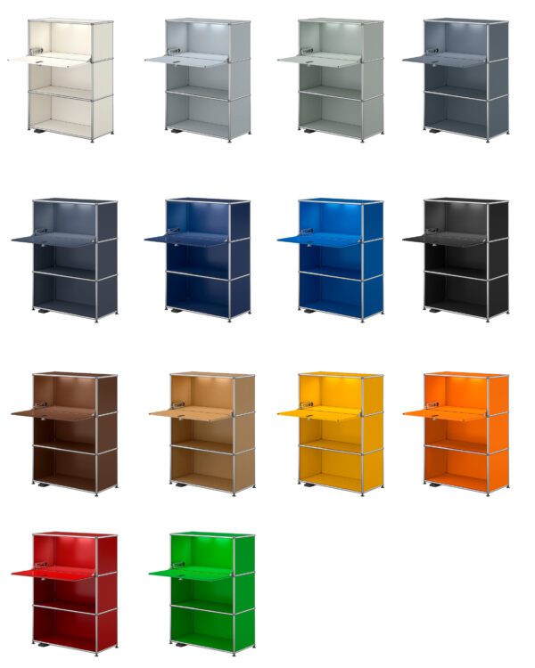 USM Haller Selection Klepkast met verlichting, 2 open modules en 1 klep - Afbeelding 3