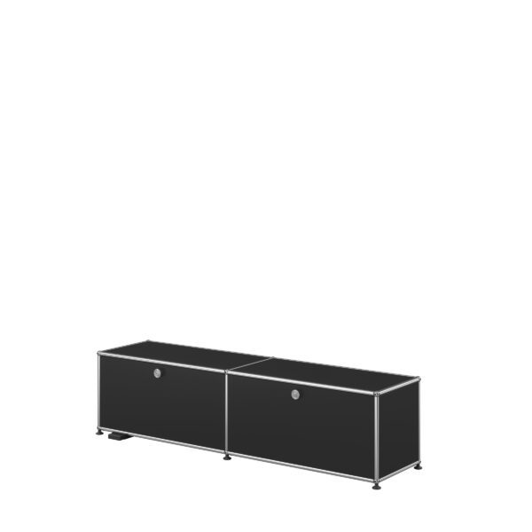 USM Haller Selection lage tv-meubel met 2 kleppen en verlichting