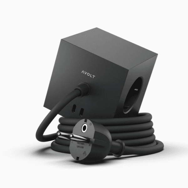 Avolt Square 1 Stekkerblok met USB-C - Zwart