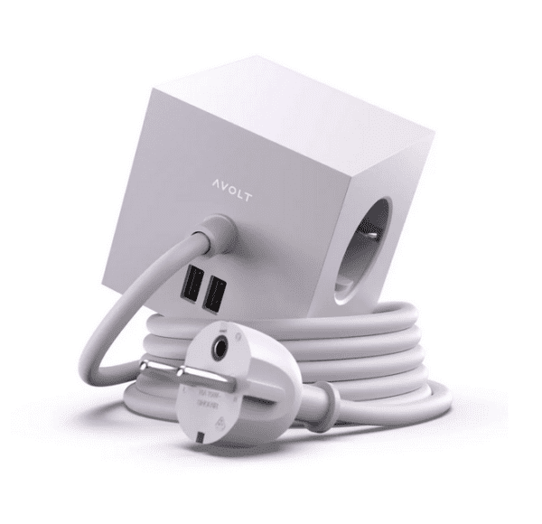 Avolt Square 1 Stekkerblok met USB-C - Grijs