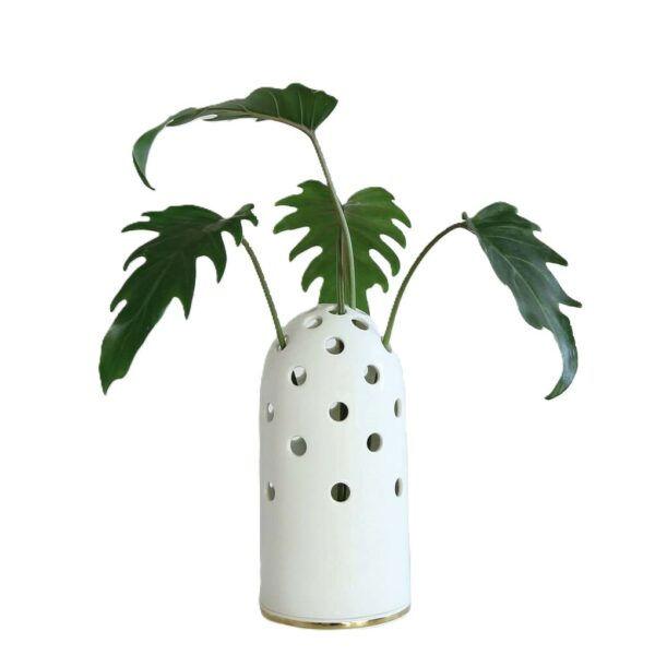 Fly's Eye Vase Wit/Goud