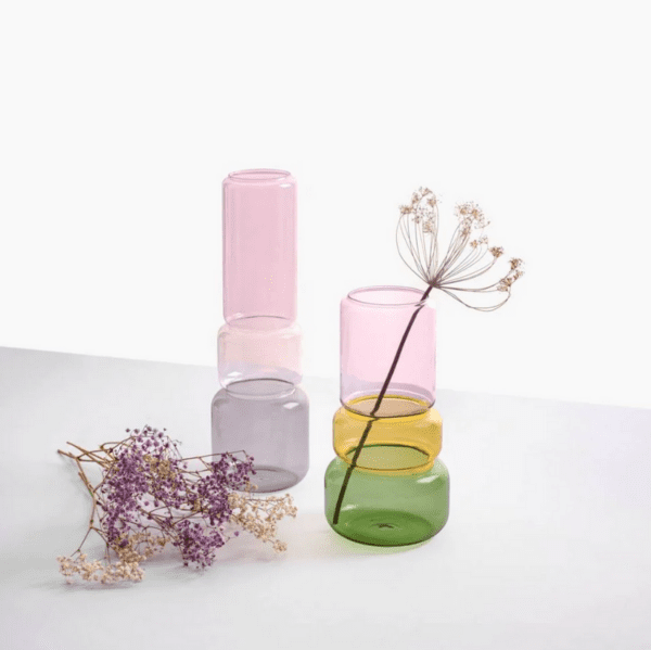 Ichendorf Revolve Vaas - smoke/clear/pink - Afbeelding 2